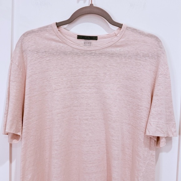 John Varvatos Linen Short Sleeve Shirt Oversized Lightweight Boxy Medium Pink - Picture 3 of 7